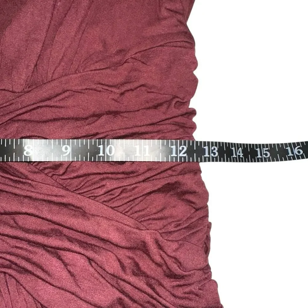 Young Fabulous & Broke Genesis Plunge Long Sleeve Burgundy Dress MEDIUM